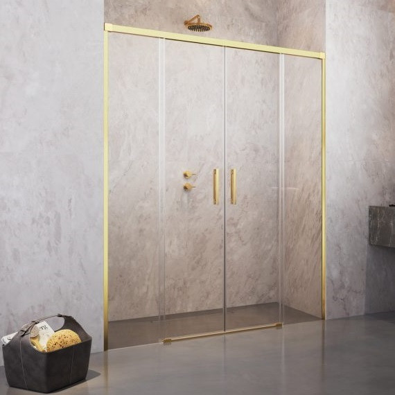 Душевая дверь Radaway Idea Gold DWD 140 см 387124-09-01, золото/прозрачное фото 