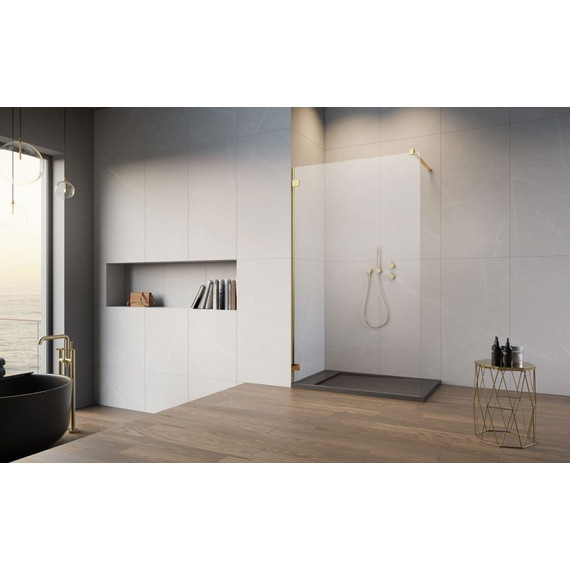 Душевая перегородка Radaway Essenza Pro 8 Gold Walk-in 60х200 см 1012060-09-01 (стекло 8 мм), золото/прозрачное - 3 Душевая перегородка Radaway Essenza Pro 8 Gold Walk-in 60х200 см 1012060-09-01 (стекло 8 мм), золото/прозрачное фото 3