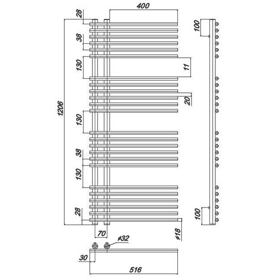 Полотенцесушитель водяной Ravak Style П24 70х1200 мм X04000083673 фото 4