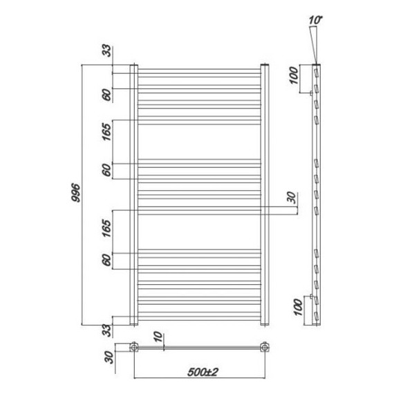 Полотенцесушитель водяной Ravak Degree П13 500х1000 мм X04000083682 фото 4