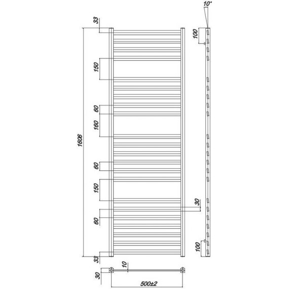 Полотенцесушитель водяной Ravak Degree П22 500х1600 мм X04000083684 фото 4