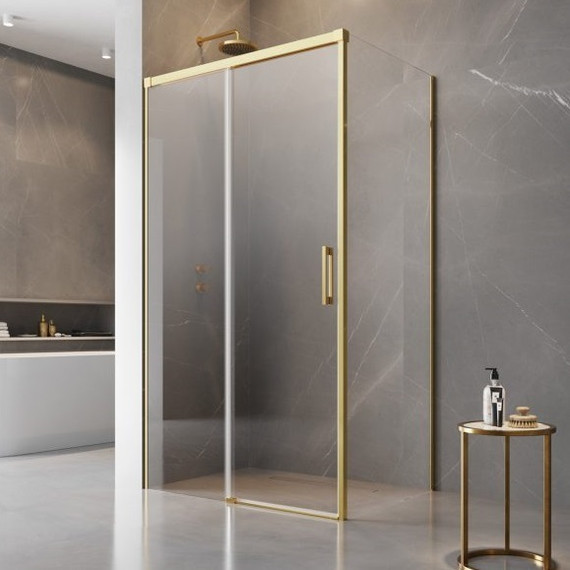 Душевое ограждение Radaway Idea Gold KDJ 130х100 см L, золото/прозрачное фото 