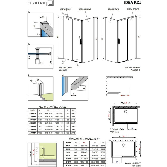 Душевое ограждение Radaway Idea Gold KDJ 120х90 см R, золото/прозрачное - 7 Душевое ограждение Radaway Idea Gold KDJ 120х90 см R, золото/прозрачное фото 7