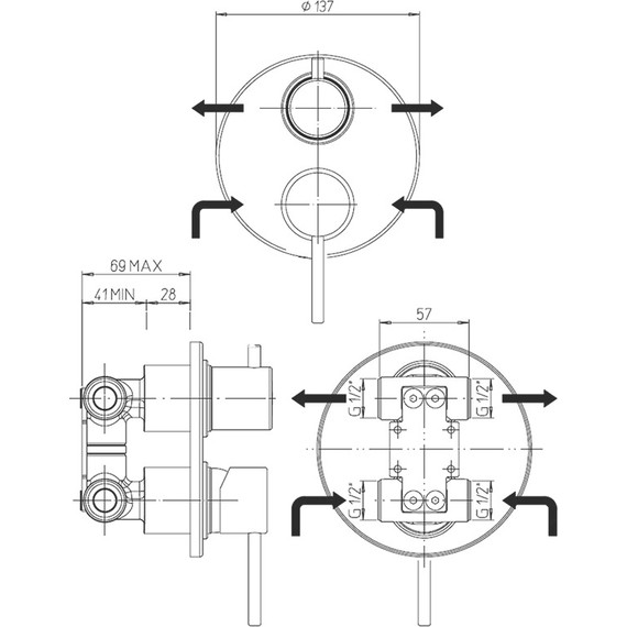 Смеситель для ванны Paini Cox 78PZ6911, черный фото 4