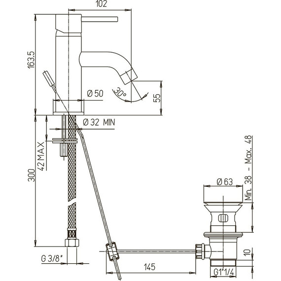 Смеситель для раковины Paini Cox 78PJ211, золото фото 3