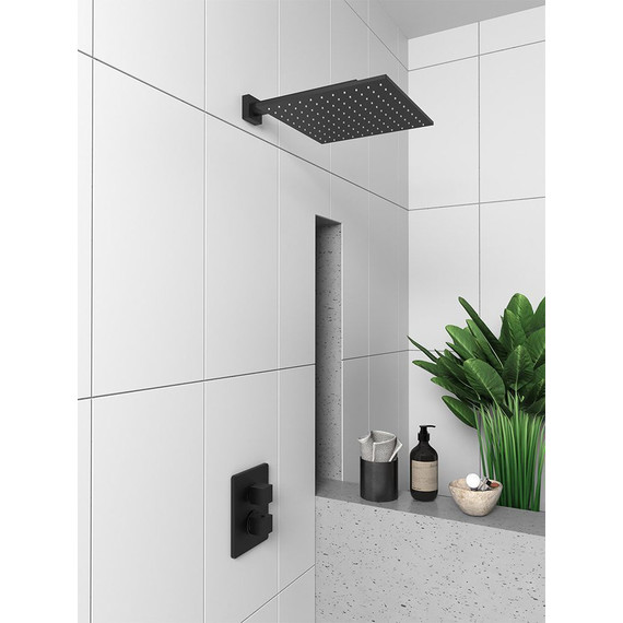 Смеситель для душа с термостатом Paini Dax-R 84PZ690TH, черный фото 2