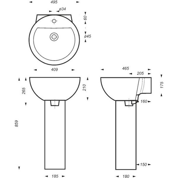 Умывальник Sanita Luxe Art Luxe 50 см WB.PD/Art/50-C/WHT.G/S1 - 10 Умывальник Sanita Luxe Art Luxe 50 см WB.PD/Art/50-C/WHT.G/S1 фото 10