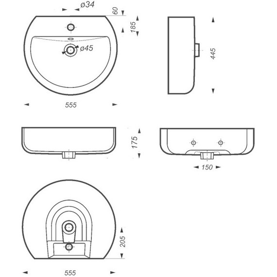 Умывальник Sanita Luxe BEST 55 см WB.PD/Best/55-C/WHT.G/S1 - 8 Умывальник Sanita Luxe BEST 55 см WB.PD/Best/55-C/WHT.G/S1 фото 8