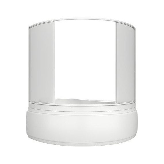 Шторка для ванны Bas Лагуна 1700х1450 мм, белый/матовое (пластик) фото 2