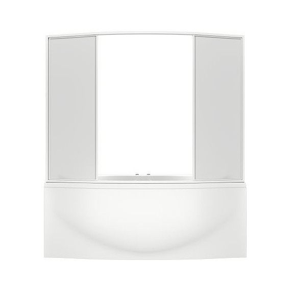 Шторка для ванны Bas Фиеста 1950х1450 мм, белый/матовое (пластик) фото 2