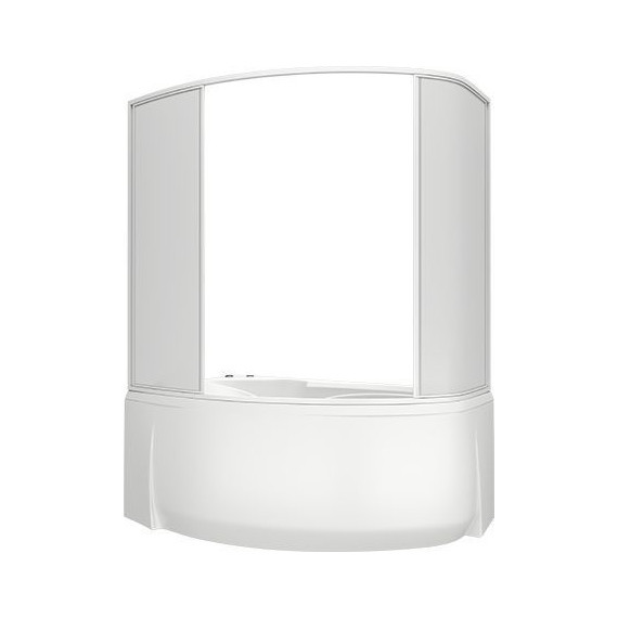 Шторка для ванны Bas Флорида 1600х1450 мм, белый/матовое (пластик) фото 2