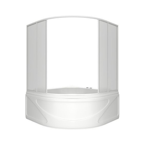 Шторка для ванны Bas Хатива 1430х1430 мм, белый/матовое (пластик) - 2 Шторка для ванны Bas Хатива 1430х1430 мм, белый/матовое (пластик) фото 2