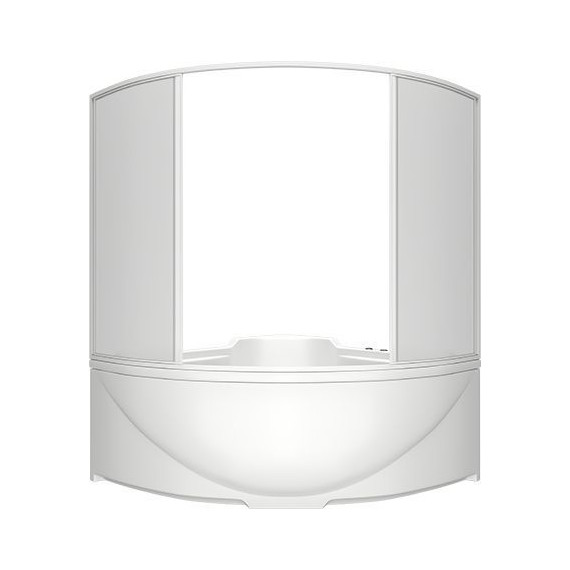 Шторка для ванны Bas Ирис/Империал 1500х1450 мм, белый/матовое (пластик вотер) - 2 Шторка для ванны Bas Ирис/Империал 1500х1450 мм, белый/матовое (пластик вотер) фото 2