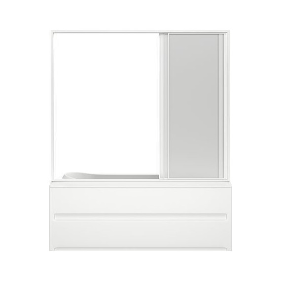 Шторка для ванны Bas Стайл/Мальдива 1600х1450 мм, белый/матовое (стекло) фото 2