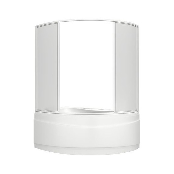 Шторка для ванны Bas Вектра 1500х1450 мм, белый/матовое (пластик) - 2 Шторка для ванны Bas Вектра 1500х1450 мм, белый/матовое (пластик) фото 2