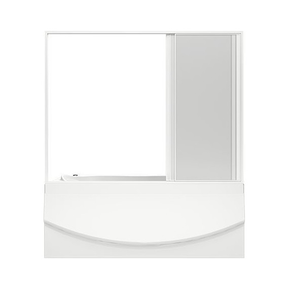 Шторка для ванны Bas Ямайка 1800х1450 мм, белый/матовое (пластик) фото 3