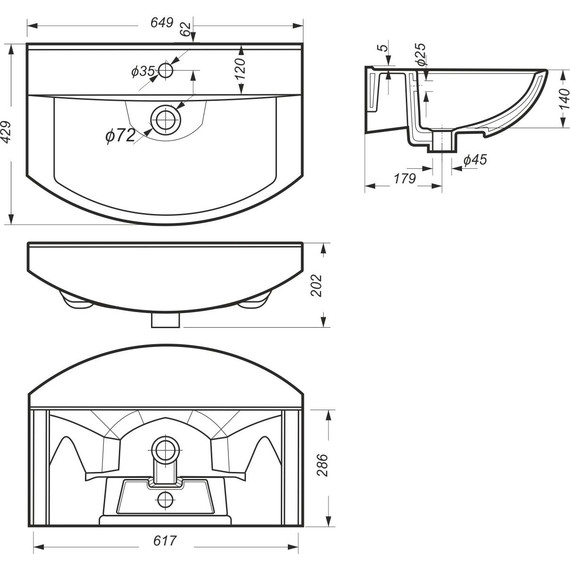 Раковина врезная на столешницу Sanita Luxe Fest WB.FN/Fest/60-C/WHT.G/S1 60 см - 7 Раковина врезная на столешницу Sanita Luxe Fest WB.FN/Fest/60-C/WHT.G/S1 60 см фото 7