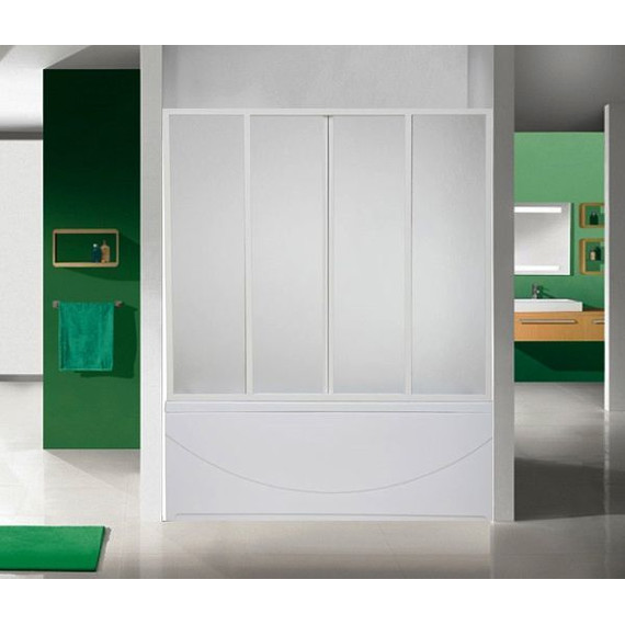 Шторка для ванны Bas Ахин/Мальта/Атланта/Нептун 1700х1450 мм (4 створки) белый/матовое (пластик) - 4 Шторка для ванны Bas Ахин/Мальта/Атланта/Нептун 1700х1450 мм (4 створки) белый/матовое (пластик) фото 4