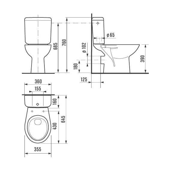 Унитаз-компакт Jika Zeta 8.2539.6.000.242.9 - 3 Унитаз-компакт Jika Zeta 8.2539.6.000.242.9 фото 3