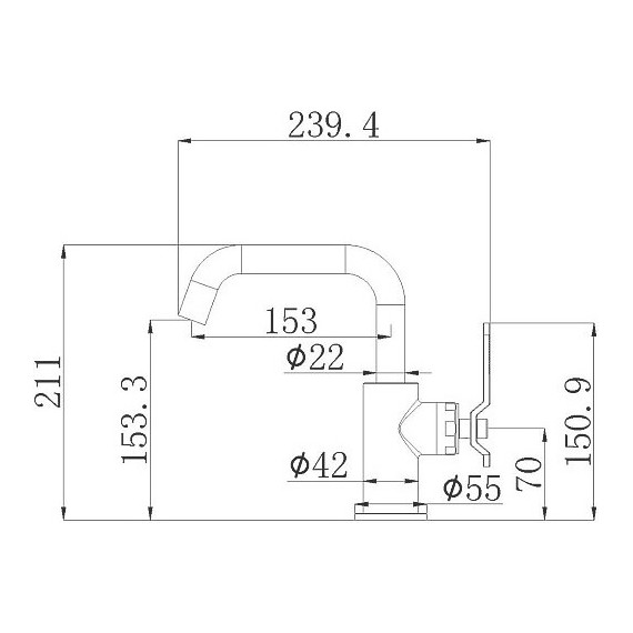 Смеситель для раковины Bronze de Luxe 1760’s Loft 1178CG, золото, Цвет производителя: золото фото 3