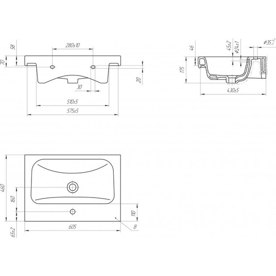 Тумба подвесная с раковиной Cersanit Moduo 60 см 64140, белый фото 13