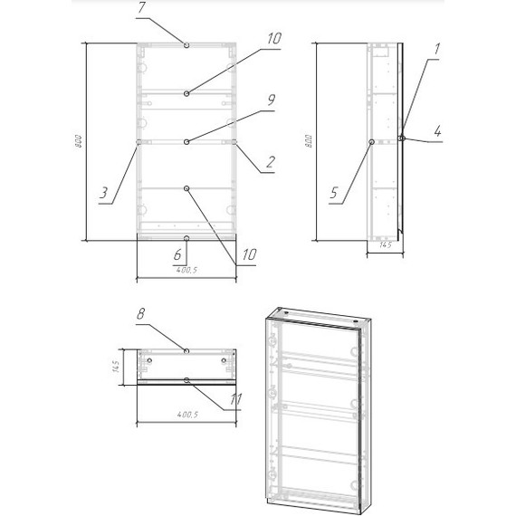Зеркало-шкаф Cersanit Moduo 40 см LS-MOD40/Wh, белый - 3 Зеркало-шкаф Cersanit Moduo 40 см LS-MOD40/Wh, белый фото 3
