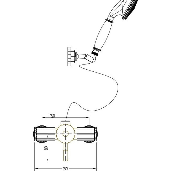 Смеситель для душа Bronze de Luxe Windsor 10123, бронза фото 2