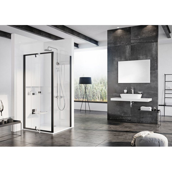 Душевое ограждение Ravak Pivot PDOP2+PPS 100х100 см, чёрный/прозрачное фото 2