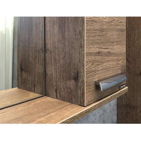 Зеркало-шкаф Comforty Марио 75 см, дуб тёмный - 6 Зеркало-шкаф Comforty Марио 75 см, дуб тёмный фото 6