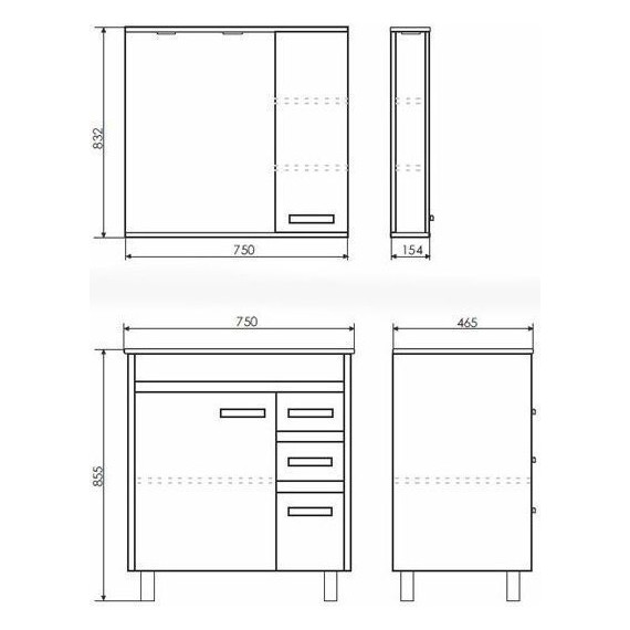 Зеркало-шкаф Comforty Марио 75 см, дуб тёмный - 9 Зеркало-шкаф Comforty Марио 75 см, дуб тёмный фото 9