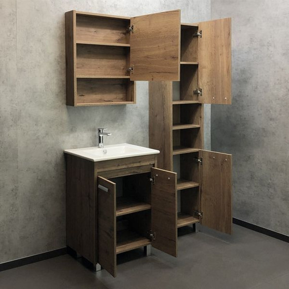 Зеркало-шкаф Comforty Марио 60 см, дуб тёмный фото 5