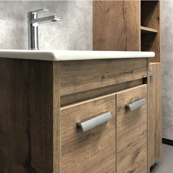 Тумба напольная с раковиной Comforty Марио 60 см, дуб тёмный - 5 Тумба напольная с раковиной Comforty Марио 60 см, дуб тёмный фото 5