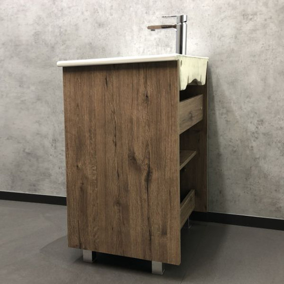 Тумба напольная с раковиной Comforty Марио 60 см, дуб тёмный - 6 Тумба напольная с раковиной Comforty Марио 60 см, дуб тёмный фото 6