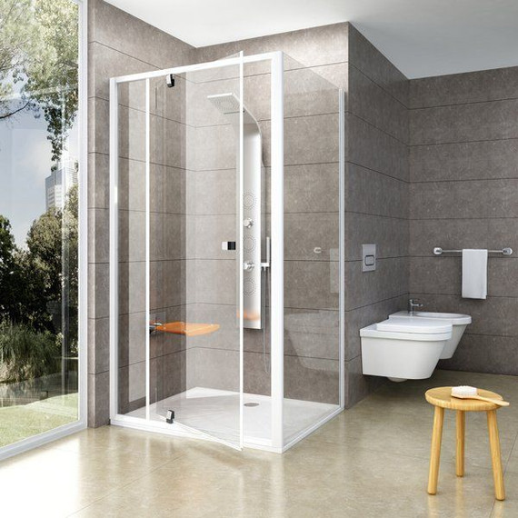 Душевое ограждение Ravak Pivot PPS+PDOP2 90х120 см, белый/прозрачное фото 