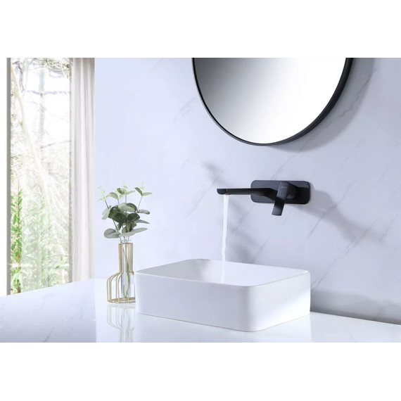 Смеситель для раковины настенный Lemark Ursus LM7226BL, черный фото 6