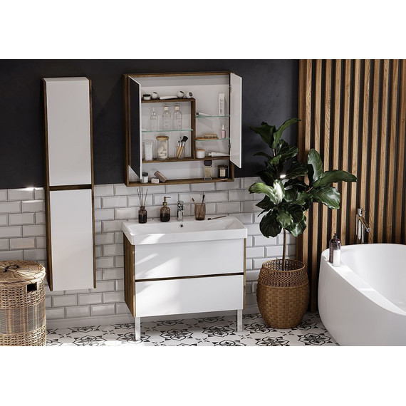 Зеркало-шкаф Акватон Сканди 85 см 1A252302SDZ90, белый/дуб рустикальный - 7 Зеркало-шкаф Акватон Сканди 85 см 1A252302SDZ90, белый/дуб рустикальный фото 7