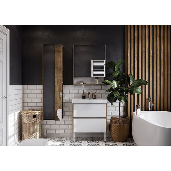 Пенал подвесной Акватон Сканди 40 см 1A253403SDZ90, белый/дуб рустикальный - 7 Пенал подвесной Акватон Сканди 40 см 1A253403SDZ90, белый/дуб рустикальный фото 7