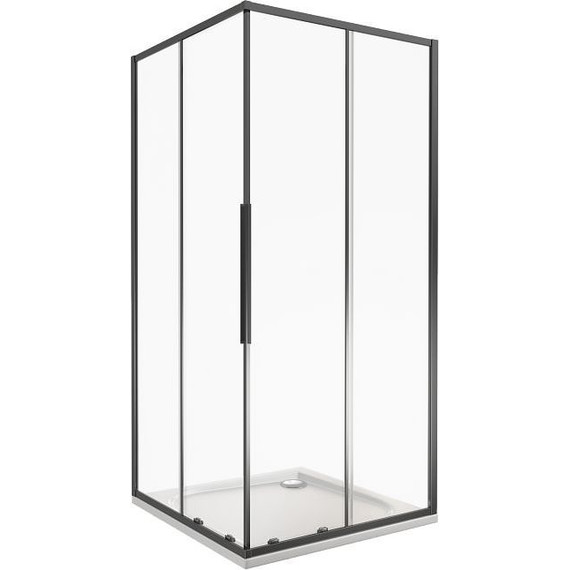Душевое ограждение Bas Idea CR-80-C-B 80х80 см, чёрный/прозрачное фото 