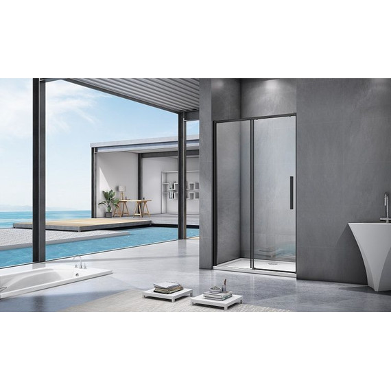 Душевая дверь Bas Idea WTW-130-C-B 130 см чёрный/прозрачное фото 3