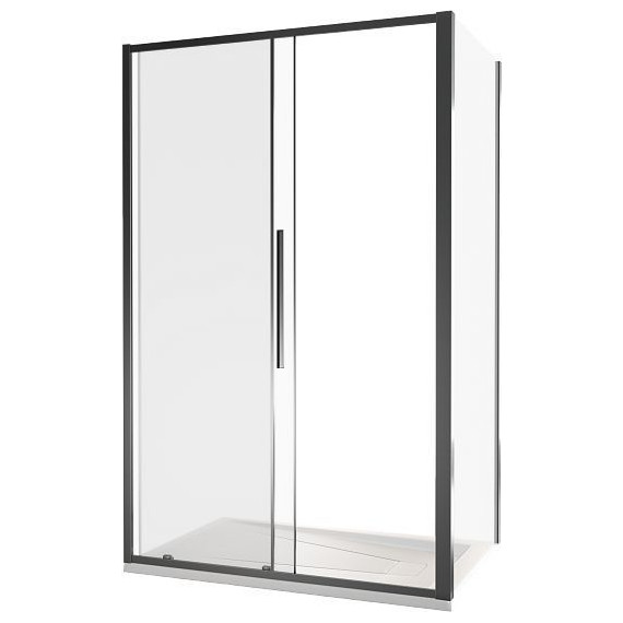 Душевое ограждение Bas Idea WTW-110-C-B+SP-80-C-B 110х80 см, чёрный/прозрачное фото 2