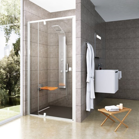 Душевая дверь Ravak Pivot PDOP2 120 см 03GG0101Z1 белый/прозрачное фото 