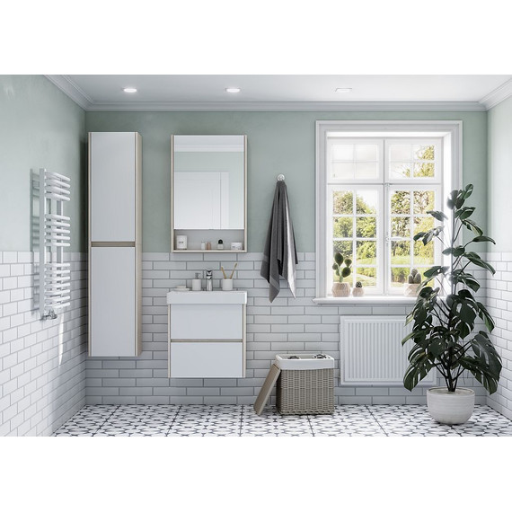 Тумба подвесная с раковиной Акватон Сканди 55 см 1A2517K0SDB20, белый/дуб верона - 7 Тумба подвесная с раковиной Акватон Сканди 55 см 1A2517K0SDB20, белый/дуб верона фото 7