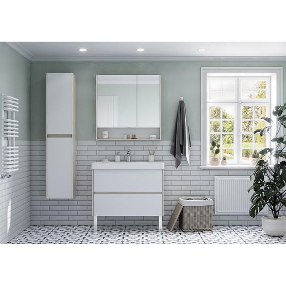 Шкаф подвесной Акватон Сканди 35 см 1A255003SDB20, белый/дуб верона фото 6