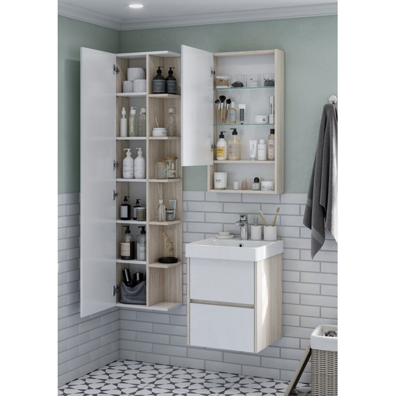 Пенал подвесной Акватон Сканди 40 см 1A253403SDB20, белый/дуб верона - 5 Пенал подвесной Акватон Сканди 40 см 1A253403SDB20, белый/дуб верона фото 5