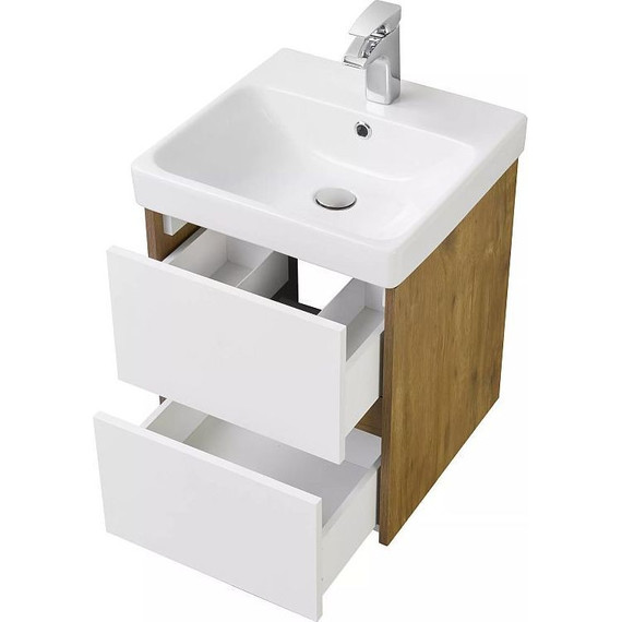 Тумба подвесная с раковиной Акватон Сканди 45 см 1A2516K0SDZ90, белый/дуб рустикальный - 4 Тумба подвесная с раковиной Акватон Сканди 45 см 1A2516K0SDZ90, белый/дуб рустикальный фото 4