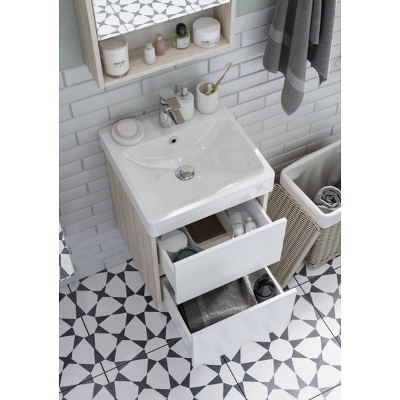 Тумба подвесная с раковиной Акватон Сканди 55 см 1A2517K0SDB20, белый/дуб верона - 6 Тумба подвесная с раковиной Акватон Сканди 55 см 1A2517K0SDB20, белый/дуб верона фото 6