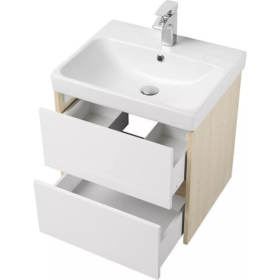 Тумба подвесная с раковиной Акватон Сканди 55 см 1A2517K0SDB20, белый/дуб верона - 5 Тумба подвесная с раковиной Акватон Сканди 55 см 1A2517K0SDB20, белый/дуб верона фото 5