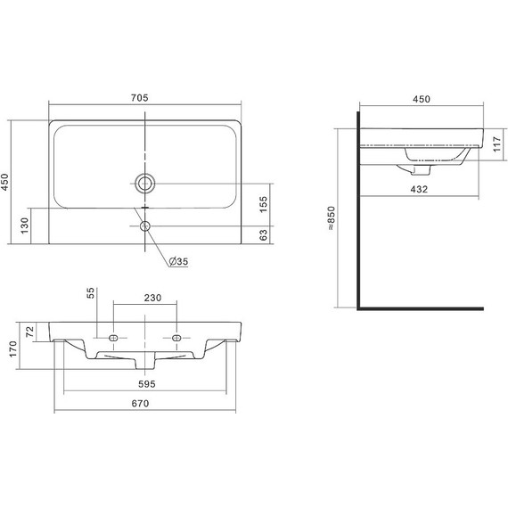 Тумба подвесная с раковиной Акватон Сканди 70 см 1A2518K0SDB20, белый/дуб верона - 13 Тумба подвесная с раковиной Акватон Сканди 70 см 1A2518K0SDB20, белый/дуб верона фото 13