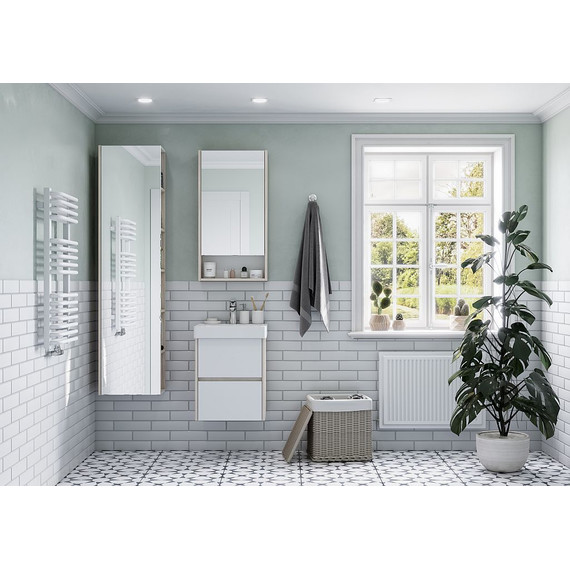 Пенал подвесной Акватон Сканди 40 см 1A253403SDB20, белый/дуб верона - 4 Пенал подвесной Акватон Сканди 40 см 1A253403SDB20, белый/дуб верона фото 4