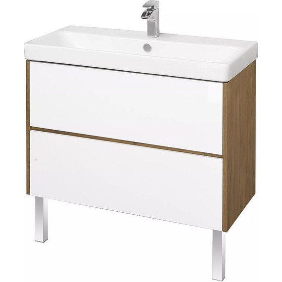 Тумба подвесная с раковиной Акватон Сканди 90 см 1A2519K0SDZ90, белый/дуб рустикальный фото 4